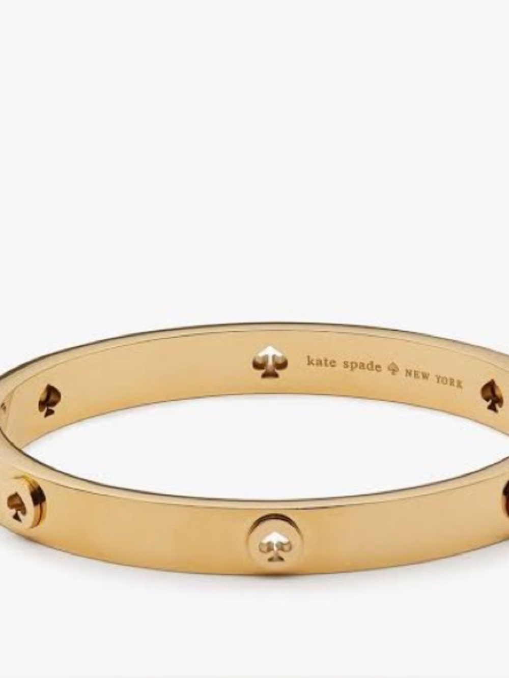 Kate Spot the Spade Gold Spade Studded Hinged Bangle Bracelet